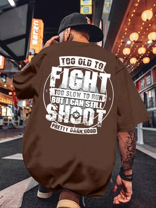 Men's Regular Fit Letter Print Round Neck Tee, Casual Short Sleeve Crew Neck T-shirt for Summer, T Shirts for Men,Â Graphic Tees,Â Fashion Men's Streetwear Top for Daily Wear