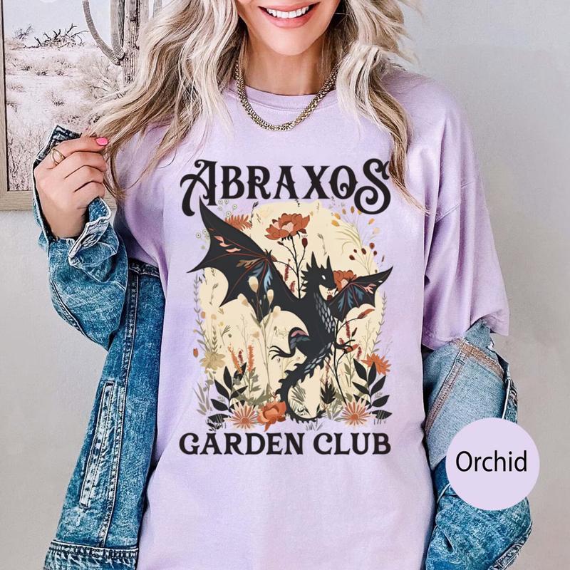Abraxos Flower Garden Club Shirt - Throne of Glass Design, Perfect for Fantasy Book Lovers, Gift for Him & Her, Trending T-shirt Top Womenswear