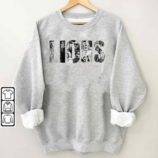 Lions S Dan Campbell Aidan Hutchinson Alex Anz Unisex Sweatshirt Crewneck Fabric