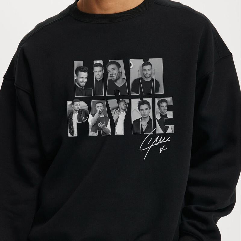 Lia.m Pay.ne Tribute Top Casual Unisex Crew Neck Tee White Shirt Sweatshirt Hoodie