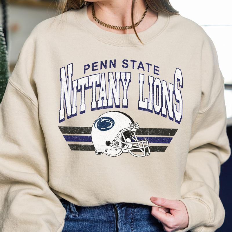 38. Penn State Nittany Lions Vintage NCAA Sweatshirt, University Team Apparel, Classic Football Gear for Fans