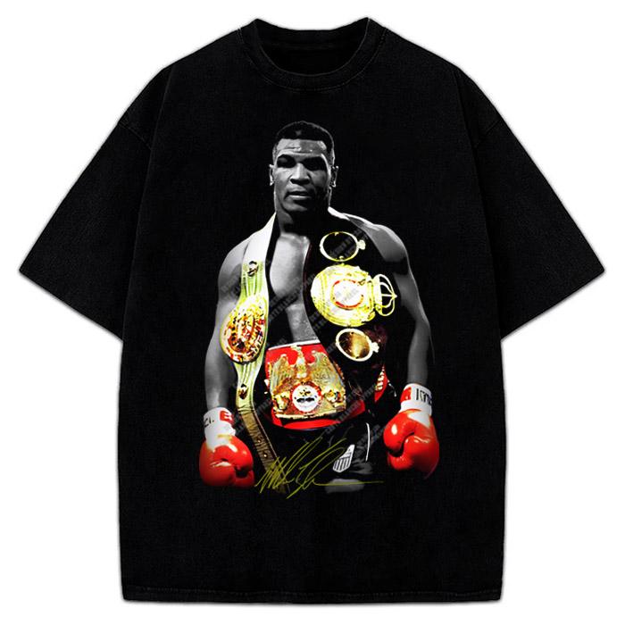 Mike Tyson Graphic Tee Undisputed World Heavyweight Champion Belts Vintage Graphic T-Shirt