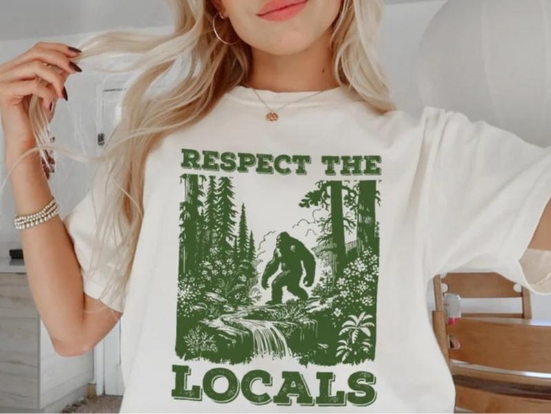 Respect The Locals T-Shirt, Retro 90s Yeti Tee, Unisex Funny Graphic Shirt, Gift for her