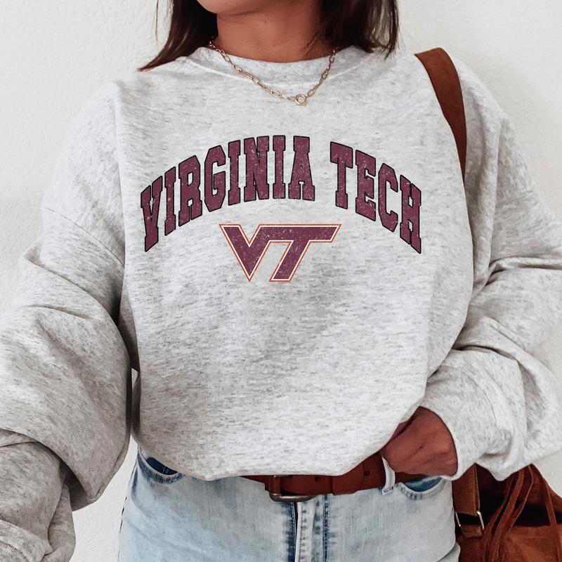 Virginia Tech Hokies Vintage Football NCAA Trendy Sweatshirt, Virginia Tech Unisex Football NCAA Shirt, Gift For Men, Gift For Girls, Crewneck, Cotton