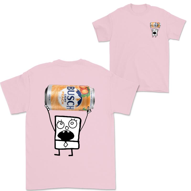 Doodlebob Busch Light Peach 2 Sided T-Shirt, Funny Drinking T-Shirt, Summer T-Shirt, Full Color T-Shirt, Unisex T-Shirt, For Men, For Women, Gift For All Menswear Top