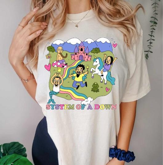 System of a Down T-shirt System of a Down Tee Cute Funny Gift Casual Cotton