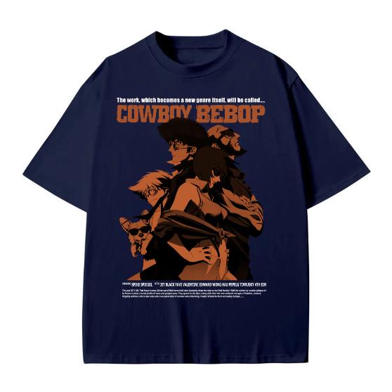 Cowboy Bebop Japanese Anime manga tshirt, Japan Akira manga black tee Cotton Menswear