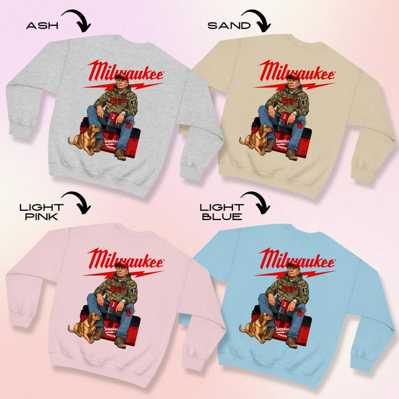 Milwaukee Trump Camo Unisex Cotton Hoodie - Trump Fuel Hand Drill Dog Hunt Sweatshirt And Tee - Menswear, Classic