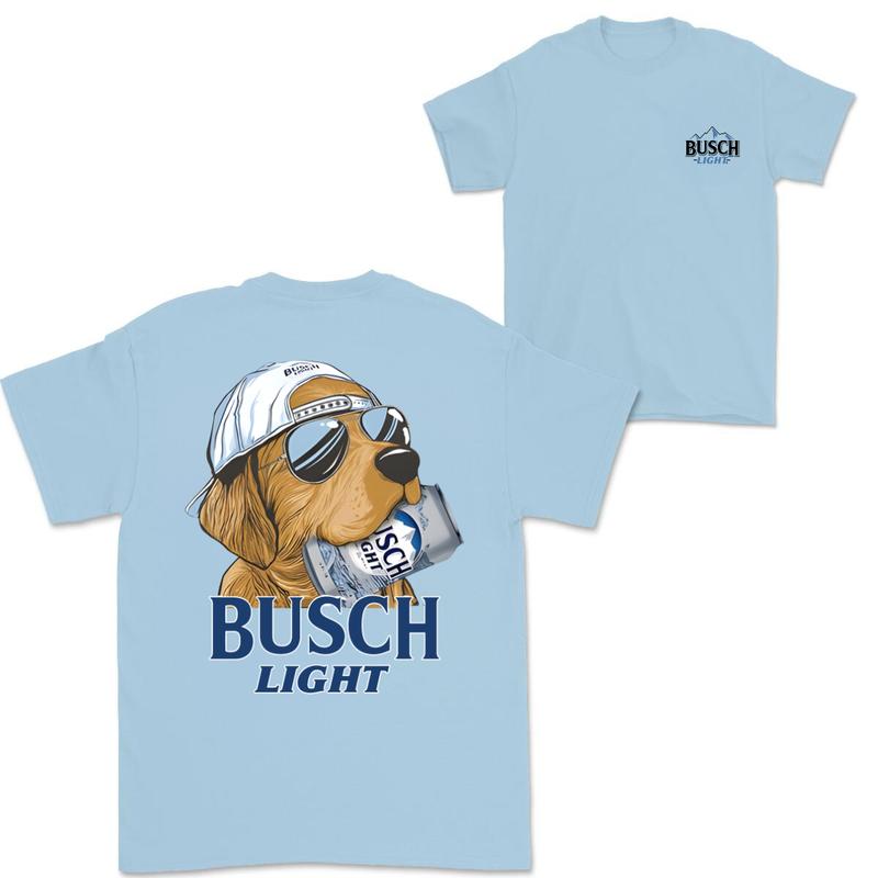 Busch Light Hunting Dog 2 Sided T-shirt, Busch Light T-Shirt Full Color For Men and Women, Unisex Outdoors Funny Beer Printed T-shirt