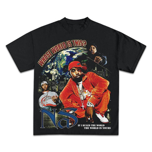 NAS ICY EXCLUSIVE GRAPHIC BOOTLEG T-SHIRT - STREETWEAR Casual Shortsleeve Tee
