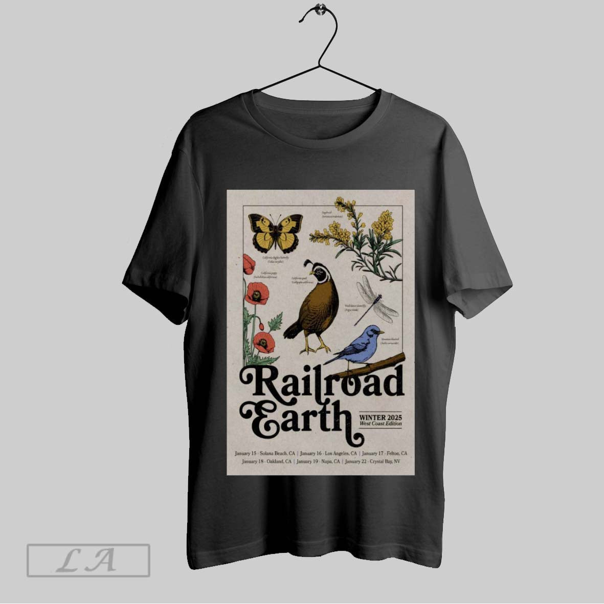Railroad Earth West Coast Edition Winter 2025 Show Poster T Shirt