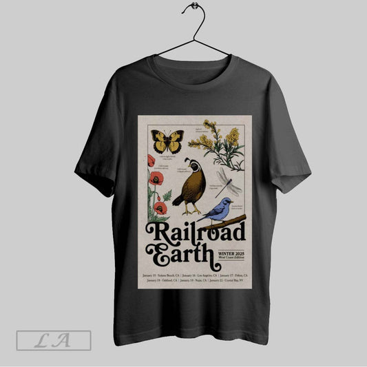 Railroad Earth West Coast Edition Winter 2025 Show Poster T Shirt