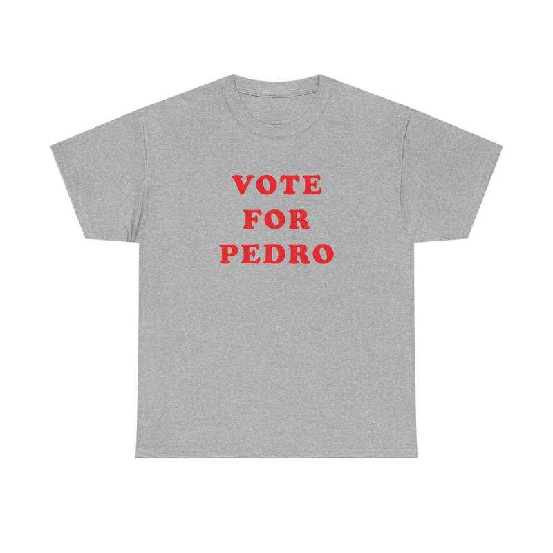 Vote for Pedro Unisex Heavy Cotton Tee - Napoleon Dynamite Shirt - Funny Shirt - Comedy Shirt - Movie Shirt - Gift for Men and Women Casual Classic Menswear Retro Streetwear