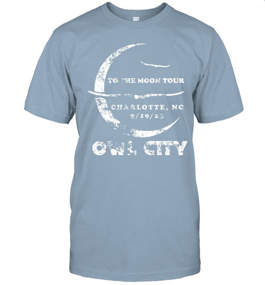 Owl City Charlotte Tour, Sep 19th, 2023 Charlotte NC, To The Moon Tour T-Shirt