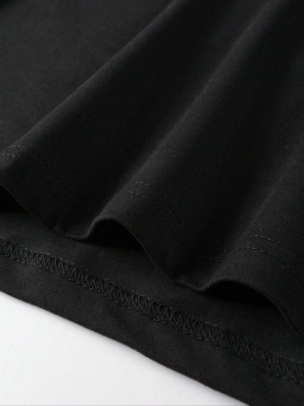 Men's Letter Graphic Print Round Neck Tee, Regular Fit Street Fashion Casual Short Sleeve T-shirt for Summer, Graphic Tees,Ã‚Â Men'sÃ‚Â Streetwear Top for D