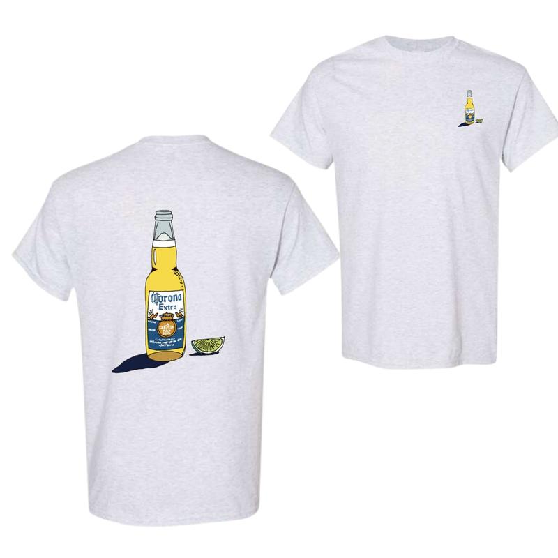 Corona Extra With Lime 2 Sided T-Shirt, Drinking T-Shirt, Unisex T-Shirt, For Men, For Women, Gift For All Menswear Top