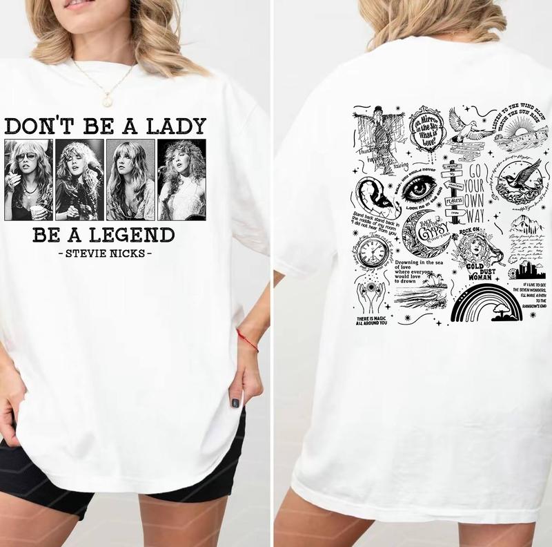 Stevie Vintage Sweatshirt, Don't Be A Lady Be A Legend 2 Side Ver2 Sweatshirt, Music Concert Hoodie, Gift For Women and Man Unisex Shirts Womenswear Cotton