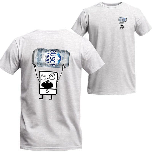 Doodlebob Bush Light Unisex T-shirt, Funny Bush 2 Side Shirt, Bush Light Short Sleeve Tee, Unisex Shirt