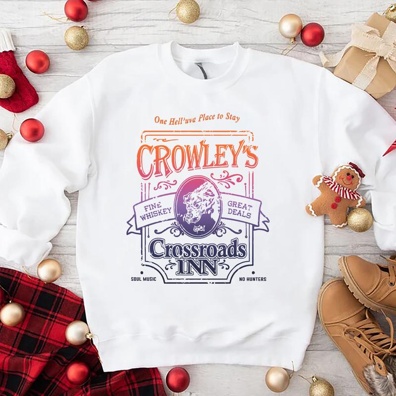 Supernatural Shirt,  Supernatural Crowley's Crossroads Inn Shirt,  Gift For Woman and Man Unisex T-Shirt Sweatshirt Hoodie