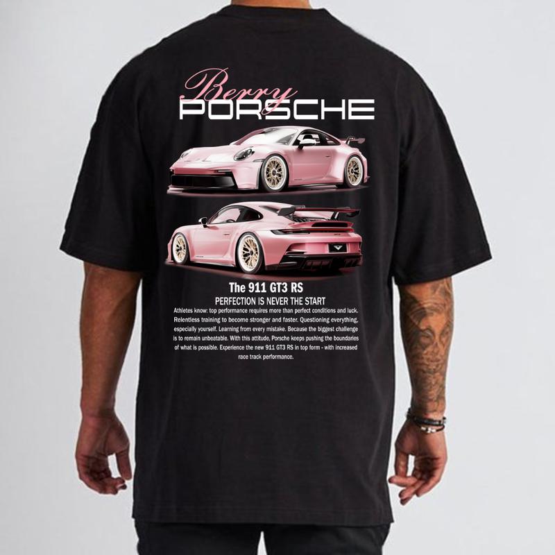 Porsche 911 GT3 RS Pink T-Shirt, Unisex, Menswear, Street Racing Shirt, Car Shirt, Boyfriend Gift