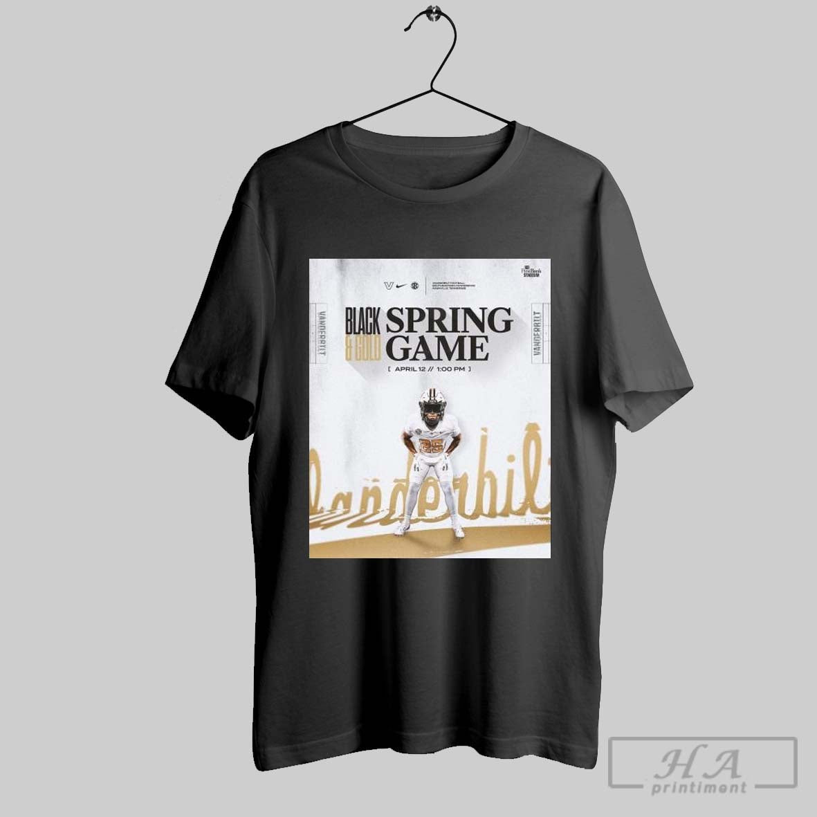Poster Sec Black And Gold Spring Game April 12 2025 Vanderbilt Commodores Football T Shirt