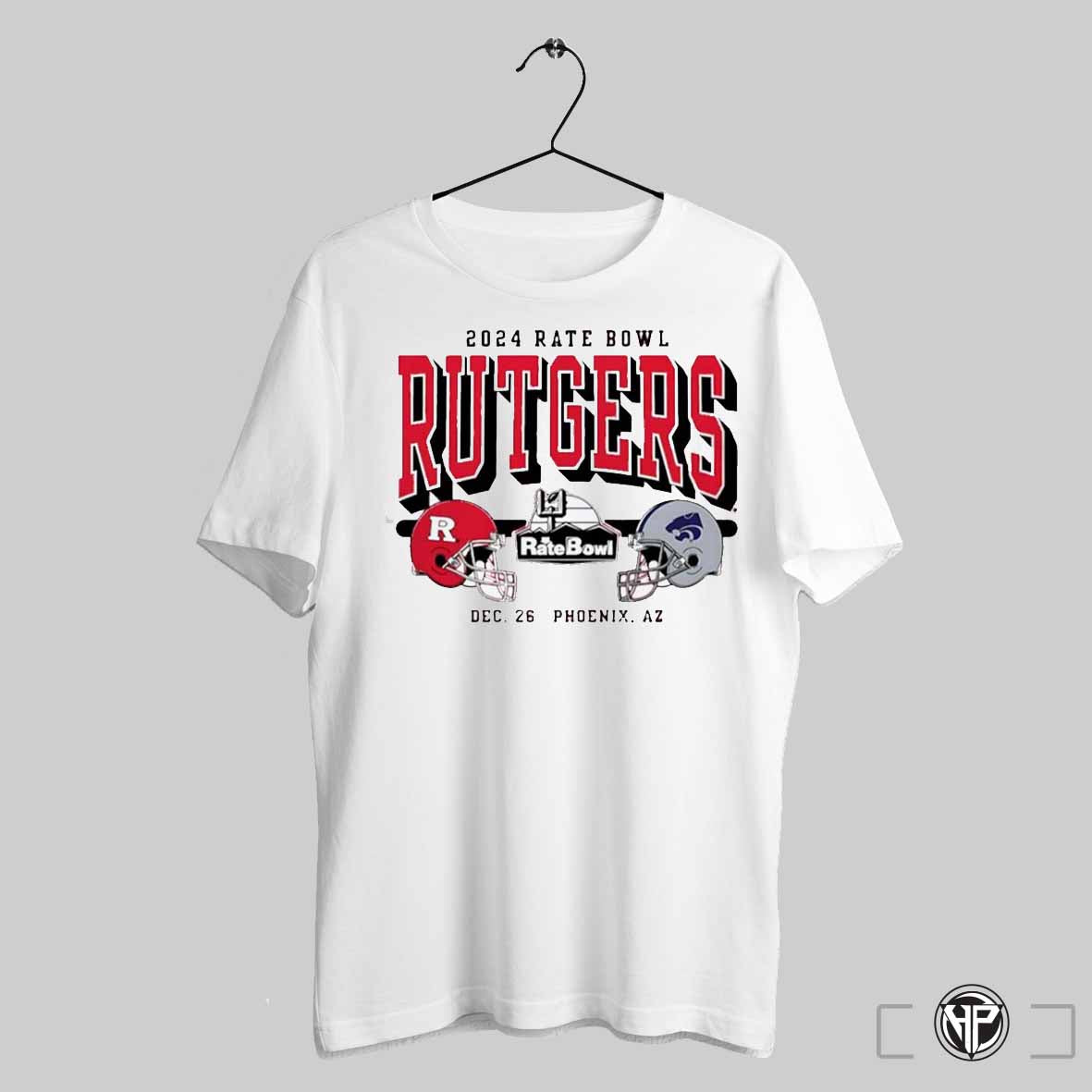 Rutgers Scarlet Knights Football Vs Kansas State Wildcats Football 2024 Rutgers Rate Bowl Helmet Unisex T Shirt Trendy Sweatshirt