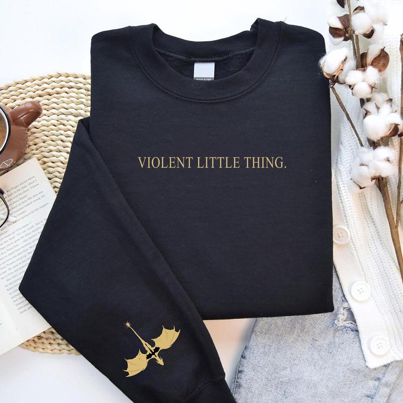 Violent Little Thing Sweatshirt - Unisex - Fourth Wing - Basgiath War Collage - Dark Academia, Xaden Riorson Sweater, Iron Flame