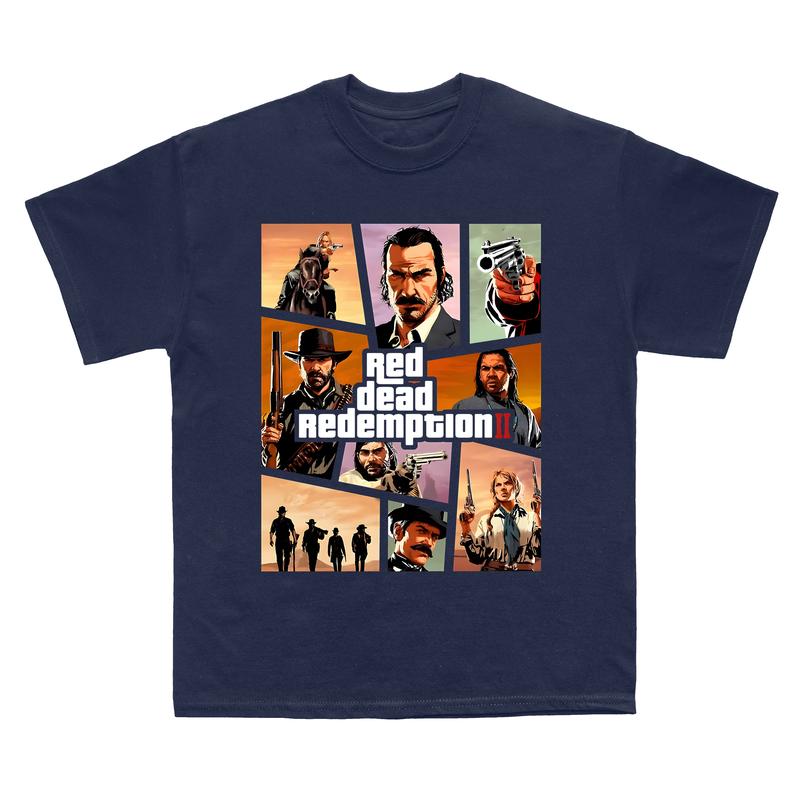 RDR2 Gaming Retro 90s T-Shirt, Arthur Morgan Red Dad Redemption Shirt, Gift For Movies Lovers Casual Clothing Fabric Menswear Top  Sweatshirts