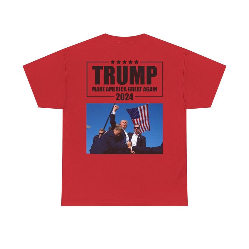 Make America Great Again - Trump 2024 - Trump Rally Shooter Tshirt - Trump You Missed - Trump Survived - USA Freedom - Donald J. Trump Unisex Heavy Cotton Tee