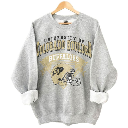 4. Colorado Buffaloes Vintage NCAA Sweatshirt, University of Colorado Unisex Football Shirt, Gifts for Fans, Classic Sportswear