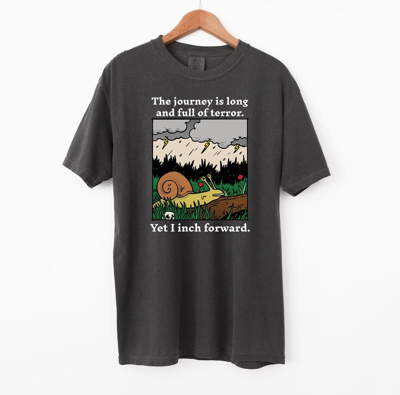 The Journey Is Long Snail Tshirt, Funny Tshirt, Comfort Colors Shirt
