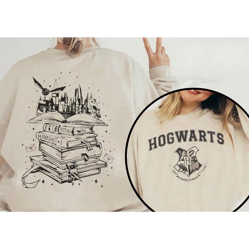 Hogwarts Sweatshirt, Magical Wizard Castle Book Sweatshirt, Bookish Reader, Magic World Shirt, Hogwarts House Sweatshirt, Harry Potter Wizard Shirt, H