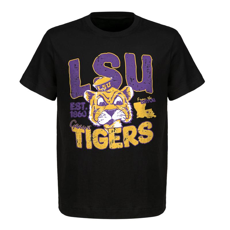 LSU Geaux Tigers Est. 1860 Bayou Crew Neck T-Shirt - Vintage Gildan 5000 Heavy Cotton Tee for Men & Women | Ideal for College Football Fans