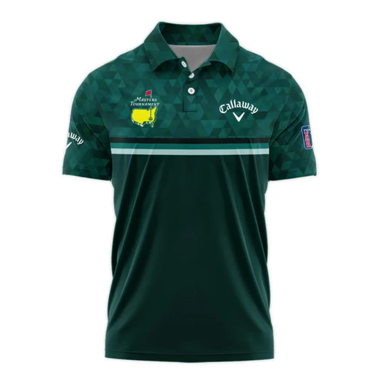 Dark Green Triangle Mosaic Pattern Masters Tournament Callaway Polo Shirt Style Classic Polo Shirt F