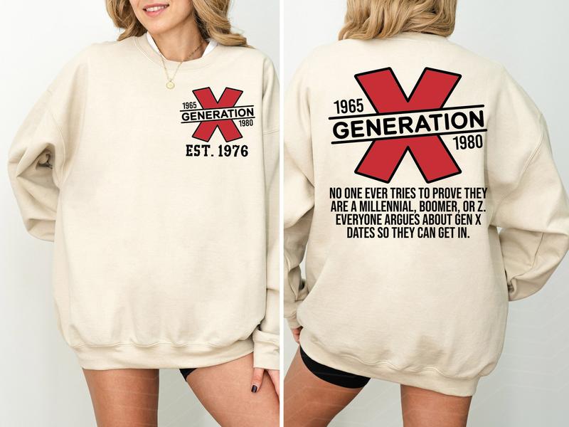Proud Gen X New Sweatshirt: Custom Skull Drink Humor, Raised On Hose Water, Vintage Inspired