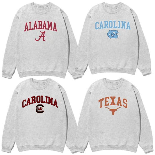 Vintage Sport Teams NCAA Collection Unisex Crewneck Ash Grey Sweatshirt, Graphic Team Collection Sweatshirt, Gift For NCAA Fan