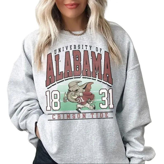 Unisex Vintage 90s Alabama Crimson Tide Shirt, Sweatshirt, Vintage Style University Of Alabama NCAA Hoodie Cotton Fabric