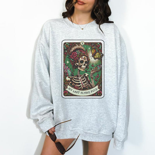 The Last Flying F Tarot - Unisex Crewneck Sweatshirt - Print is Sublimation, Christmas Crewneck, Gift Idea, Relaxed Fit, Casual Apparel