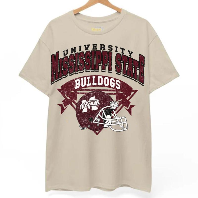 Mississippi State Bulldogs Vintage NCAA Sweatshirt, Unisex Bulldogs Shirt, Classic Sport Hoodie for Fans, Cotton T-Shirt, Casual Clothing