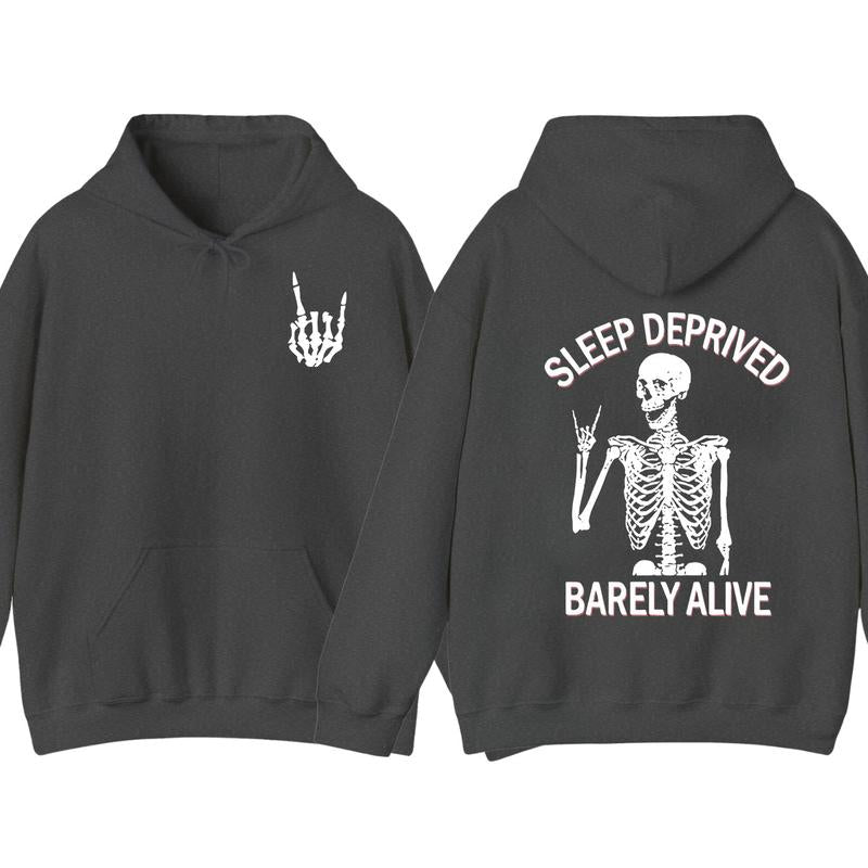 Sleep Deprived Fit Short Sleeve Hoodie, Full Color Hoodie, Sweatshirt, T-Shirt, Unisex, For Men, For Women