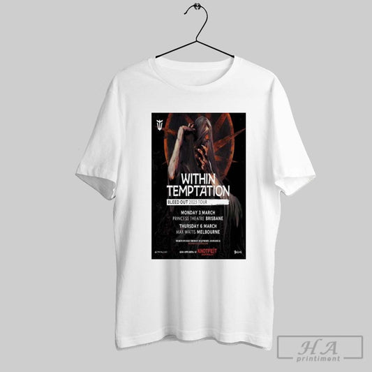 Poster Within Temptation Mar 3 2025 Princess Theatre Brisbane Shirt