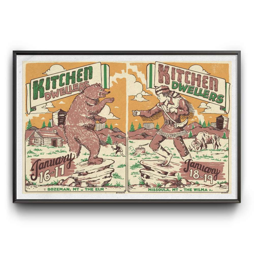 Kitchen Dwellers 16-19 January 2025 Missoula, MT and Bozeman, MT Poster