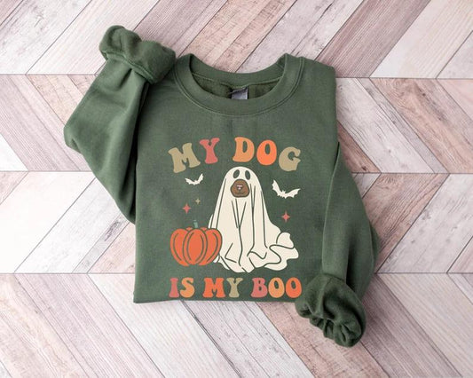 My Dog Is My Boo Sweatshirt,Dog Mom Shirt,Dog Lover Shirt,Halloween Dog Shirt,Halloween,Animal lover shirt,Momster,Funny Halloween Shirt