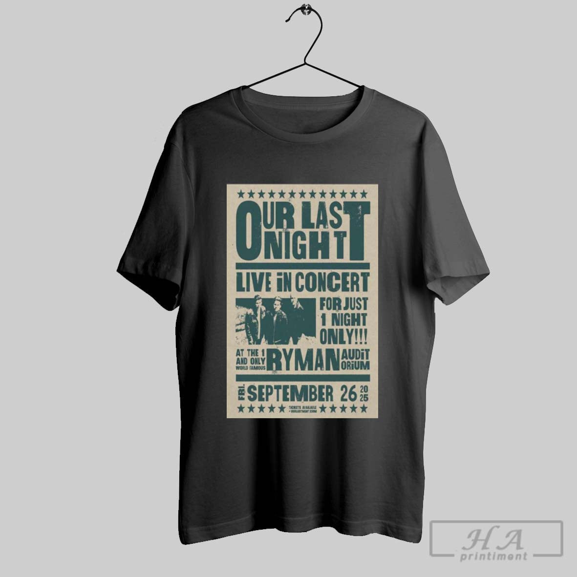 Poster Our Last Night Live In Concert For Just 1 Night Only September 26 2025 Nashville Tn Tour T Shirt