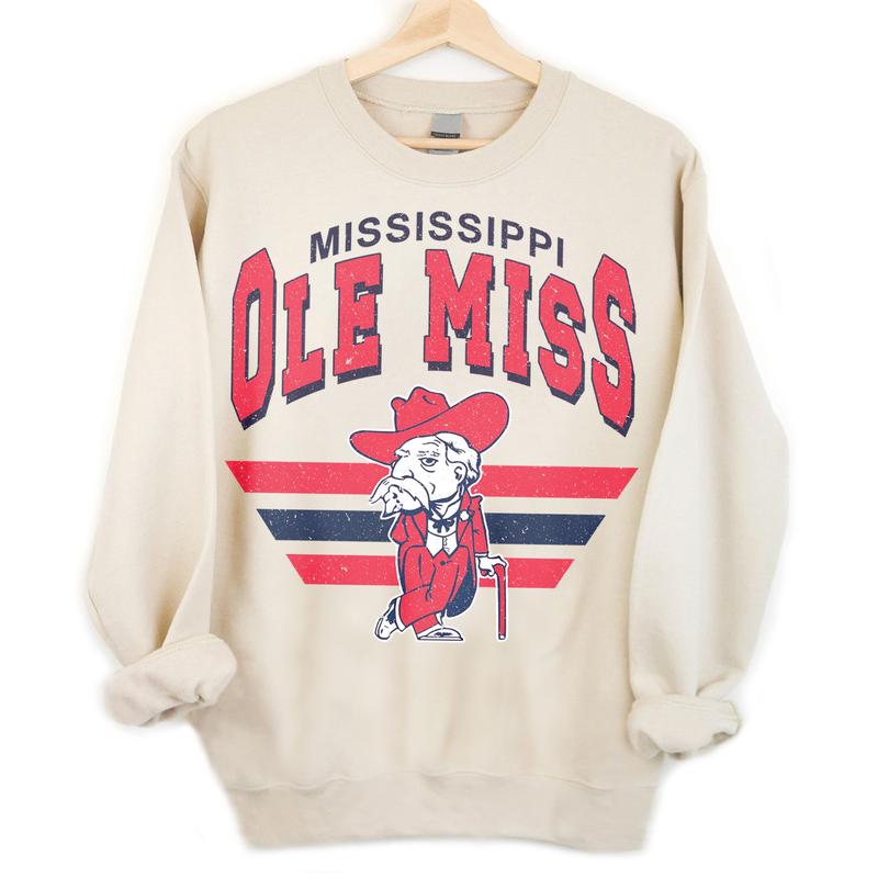 Ole Miss Rebels Vintage NCAA Sweatshirt, Unisex Rebels Football Shirt, Classic Sport Hoodie for Football Fans, Cotton T-Shirt, Hoodie Sweatshirt