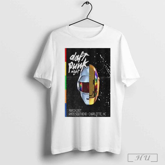 Poster Daft Punk Night Amos Southend On March 21 2025 In Charlotte Nc T Shirt