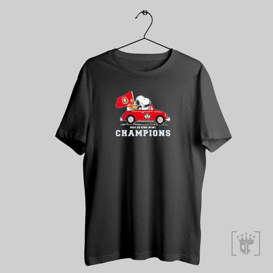 Snoopy Driving Car Ohio State Buckeyes Rose Bowl Champions 2024 2025 T Shirt