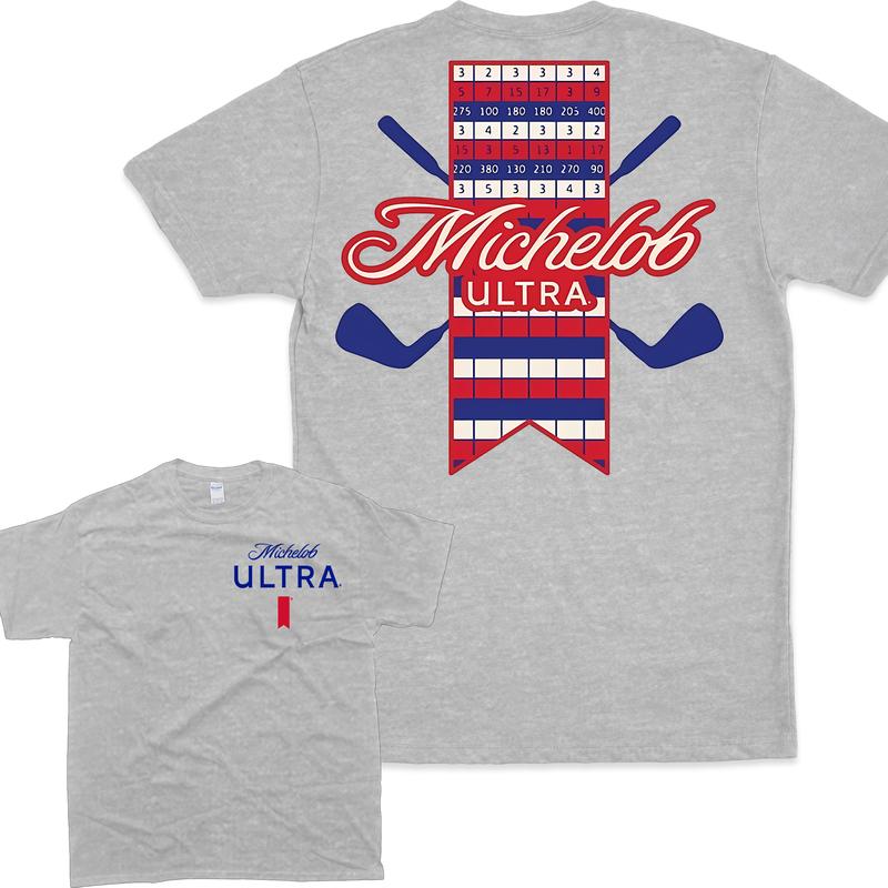 Golf Michelob Ultra Front Back Print T-shirt For Men For Women, Couple Sport Trendy Shirt