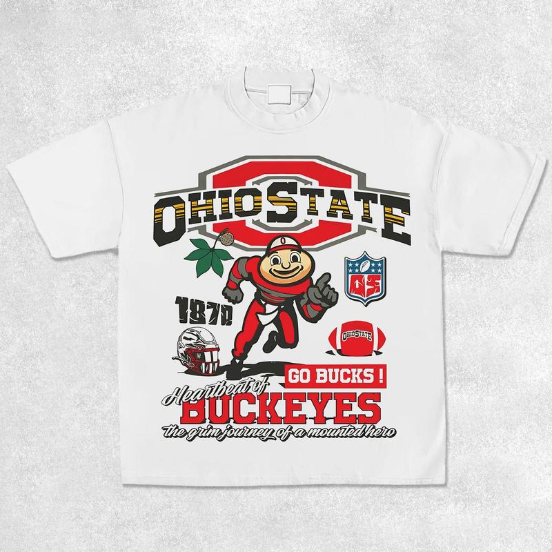 Ohio State Shirt, Vintage 90s Unisex Football Tees, Football T-Shirts, Sports Shirt, Game Day Tee, Football Fan Gifts Crewneck Clothing