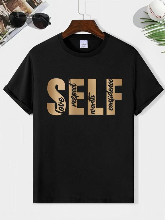 Men's Slogan Print Round Neck Tee, Streetwear Graphic Tees, Casual MenÃ¢â‚¬â„¢s Summer T-shirts, Trendy Outfits, Fashion Graphic Streetwear